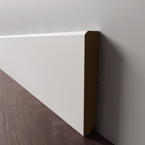 Плинтус Luxury Wood Decor напольный МДФ Орегон Белый финишная эмаль