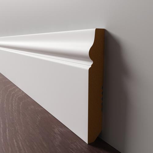 Плинтус Luxury Wood Decor напольный МДФ Тенесси Белый финишная эмаль