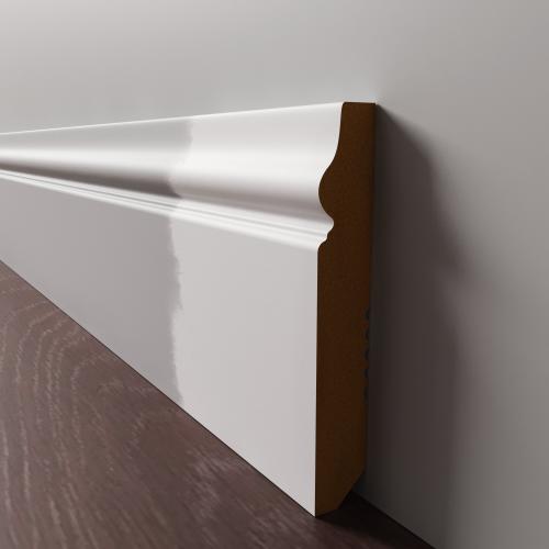 Плинтус Luxury Wood Decor напольный МДФ Тенесси белый под покраску