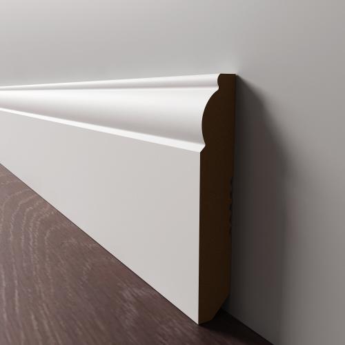 Плинтус Luxury Wood Decor напольный МДФ Вашингтон Белый финишная эмаль