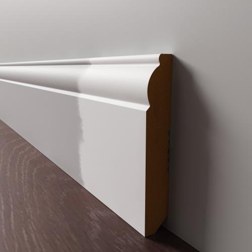 Плинтус Luxury Wood Decor напольный МДФ Вашингтон белый под покраску