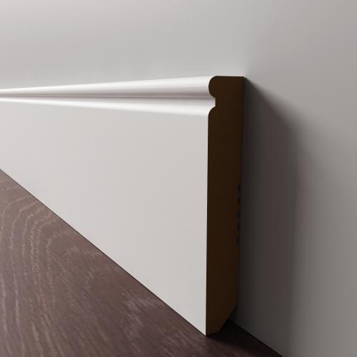 Плинтус Luxury Wood Decor напольный МДФ Вермонт Белый финишная эмаль