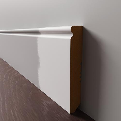 Плинтус Luxury Wood Decor напольный МДФ Вермонт белый под покраску