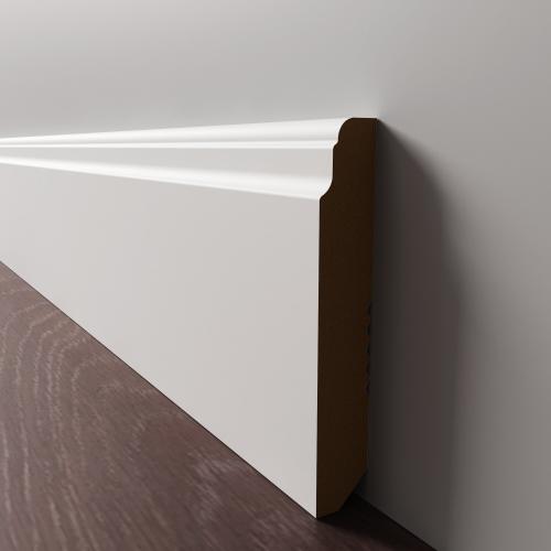 Плинтус Luxury Wood Decor напольный МДФ Вирджиния Белый финишная эмаль