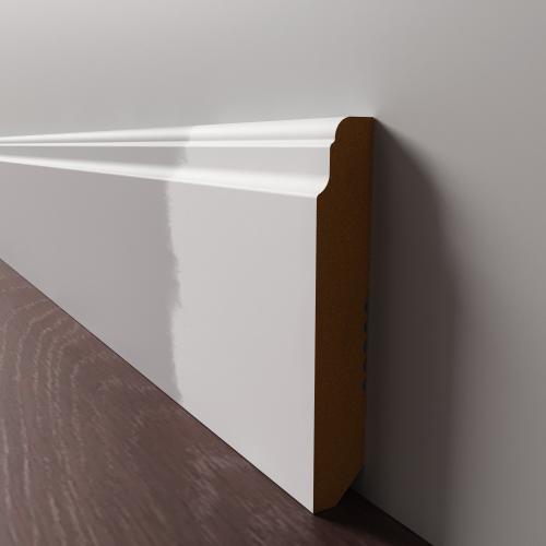 Плинтус Luxury Wood Decor напольный МДФ Вирджиния белый под покраску